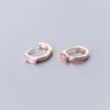 Hoop Ohrringe Modian Pink Crystal unregelmäßiger Ohrring für Frauen Mode 925 Sterling Silber Luxus Fine Juwely Party Geschenk