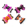 ملحقات الشعر 20 PCS/Lot 3inch Glitter Halloween Hair Bows with Clips for Girls Kids Spider Hair Clips Hairpins Party Association 230816