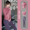 Sets Running Spring Autumn Slim Diseño Sports Traje de deportes para el abdomen ajustado de mujeres Copa de entrenamiento de yoga de manga larga