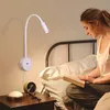 Tokili Plug i vit vägglampor Läsning med USB-laddare Touch On/Off/Dimmer LED Spotlight Bed Headboard Goose Neck Sconce Light For Bedroom Bedside AC100-240V EU US