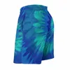 Shorts masculinos Blue Tie Tye Board Abstract Print Classic Beach de praia Oversize Trunks masculino