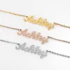 Charms Personalized frosted and gilded Name Necklace Pendants Hip hop Jewelry Choker Custom Initial Necklaces Fashion Women Gifts 230815