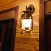 Lampa ścienna ZK50 Korytarz w stylu retro Staromodny Kerosene Horse Kureght Iron European Antique LightingDecorativeLamp