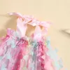 Mädchenkleider Babykleider für Hosentender Kinder Mesh Sommerkleid mit Schmetterling kleine Mädchen Geburtstag Süßes Prinzessingurt Kleid R230815