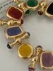 Charm Bracelets Brass Statement Chunky Colorful Retro Beads Bracelet Women Jewelry Designer t Show Runway Gown Rare Ins Japan Korean Trendy 230815