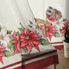 Rideaux transparents à fleurs de noël et d'hiver, pour salon, rideau de fenêtre en Tulle imprimé, draperies de luxe pour décoration de balcon de maison