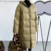 Women's Down Parkas Mid Length Knee Check Full Matching Jacket Women's New Hoodie Solid Color Unique Warm White Duck Down Jacket Z230817