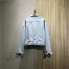 Womens Jackets Fall Fashion Ladies Denim Short Jacket With Rhinestone Fringe Loose Top 230815