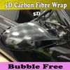 Preto preto 5d fibra de carbono Vinil Wrap Wrap Film Air Bubble Gloss 5D Fiber de fibra de carbono Tamanho do filme 1 52x20m R300G