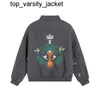 New designer 23ss mens womens Fashion Brand Rhude Flower Letter Embroidery Woolen Bomber Suit Loose Jacket Coat Hooded Jackets Coats