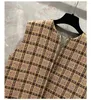 Kvinnors västar Spring Autumn Designer Högkvalitativ pläd Tweed Waistcoat Chic Vest Tops F046