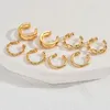 Orecchini schienali 8 pezzi/set Clip color Gold Fashion For Women senza piercing Accessori per gioielli con cartilagine finta