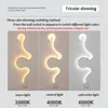 Wall Lamp Simple Linear LED Snake Shaped Decorative Light Three Color Dimming Indoor Lighting Bedside Lantren For Living Room