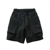 Men's Shorts Safari Style Outdoor Hiking Multi-pocket Cargo Elastic Waist Knee-length Casual Loose Walking