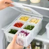 Aufbewahrung Flaschen Küchenblätter Box 6-in-1 Kühlschrank Frischwecker Lebensmittelsieb