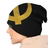 Basker ryska cccp vårhattar kommunistiska symbol hammare sickle commie chic thin hatt motorhuven skallies mössa mössor kvinnors öronmuffs