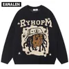 Men's Sweaters Harajuku Cartoon Anime Thick Sweater Men's Street Oversized Pullover Campus Retro Knit Sweater Grandpa Ugly Sweater Women's Y2K J230806