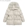 Women's Down Parkas Winter Xinlin Fur Neckline Thick Small Western Fashion Jacket Women's White Duck Adjustable Waist Coat Women's Z230817