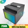 Wasserdicht 60 V 25AH Lithium-Ionen-Batterie BMS Li Ion-Batterie für 1500AH 2000W Citycoco Scooter Fahrrad + 3A Ladegerät