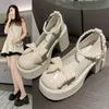 Klänningskor lolita skor kvinnor japansk tjej plattform svart hög klackar mode Mary Jane Chunky Platform Shoes Cosplay Female Sandals 230815
