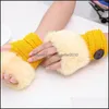 Fingerless Gloves Button Glove Mti Pure Colors Handmade stickning Wool Womens Winter Anti Cold Keep Warm Buttons Mitts 4 4Sq L2 Drop de DH28O