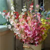 Dekorativa blommor 1 bunt 40 huvuden plastfjäril orkidé vaser heminredning bröllop julklappar lådan konstgjord blomma