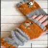 Vingelloze handschoenen splitsen handschoen bewaar warme mode afdrukken vogels gebreide borduurbladeren women wanten herfst winter 18yj k2 dr dh5cz