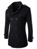 Herrgravrockar 2023 Autumn Men Boutique Black Grey Classic Solid Color Thick Warm Extra Long Coat Male Jacket