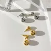 ぶら下がりイヤリングの絶妙なゴールドカラー女性のための滑らかなダブルボール高度なデザインパーソナリティ若い女の子ウェディングジュエリーn605
