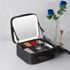 Cosmetic Bags Women LED Light Cosmetic Bag Mirror Cosmetic Case Travel Vanity Bag Large Capacity Portable Travel Makeup Bags for Women 230815