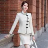 Two Piece Dress Ladies Office Work Wear Blazers Autumn Winter Long Sleeve Professional Business Suits OL Styles Career Interview Clothing