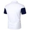 Herenpolo's Poloshirt met korte mouwen voor heren, driekleurig gesplitst ontwerp, urban business casual streetwear mode-revers 230815