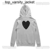 2023 Designer CDGS Trendy Spela Little Red Heart Back Multi Fashion Märke Herrarna Kvinnor Leisure Zipper Hoodie Grey Par's Sweater Hoodie