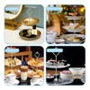 Bakningsformar 6 Set Tray Hardware For Cake Stand 3 Tier Fitting Holder Wedding and Party Serving Tray (Silver)