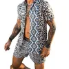 Mens Rastreeiros de luxo casual solto botão grande na manga curta Aloha Cirtle Conjunto de shorts impressos digitais 230815