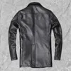 Men's Jackets Men's Genuine Leather Jacket Male Cowhide Overcoat Autumn Winter Business Coat Trench Style Double Breasted Clothes Calfskin 230815