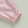 Conjuntos de roupas da criança infantil do bebê meninas roupas de verão conjunto cor sólida puff mangas curtas camiseta e estiramento calças casuais menina outfit