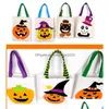 Presentförpackning halloween tygväska trick eller behandla pumpa återanvändbar duk handväska livsmedelsbutik parti gynnar goodie väskor släpp leverans hem ga dh6wt