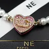 Schmuck klassische Mode für Frauen Luxus Charme Armband Perlen Herzbänder rosa Strasssteine ​​Modetrendarmbänder Doppel Emaille Geschenke schön