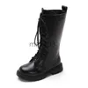 Boots Fashion Children Boots for Boys High Boots Дети Осень Зимние сапоги в европейском стиле Tide Tide Motorcycle Водонепроницаемый 2737 INS J230816