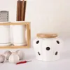 Garrafas de armazenamento tanque de cerâmica japonesa com tampa de alho de cozinha e itens de jarra de gengibre