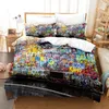 Bedding Sets Graffiti Duvet Cover Set For Kid Boys Youth Modern Wall Urban Street Art Painting With 2 Pillowcases