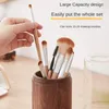 Storage Boxes Solid Wood Makeup Brush Cartridge Dustproof Beauty Desktop Organizer Box Eyebrow Pencil Eye Shadow
