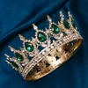 Biżuteria do włosów ślubnych Bridal European Princess Tiara Round Baroque Crowns Crowns Crystal Full Crown King Tiara 230816