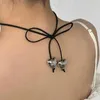 Hanger kettingen y2k dubbele liefde hart choker ketting wax touw stropdas vrouwen mode verstelbare ketens sieraden goth punk