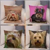 Kussen Mini Yorkshire Terrier Super Soft Short Plush Cover 45 45cm Coverpillows Case Home Decor Pet Dog Covers