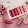 립스틱 Handaiyan 712 Colorset Liquid Matte Velvet Lip Stick Gloss 메이크업 누드 립글로스 방수 천연 모이스처 라이저 230816