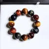 Strand Natural Crystal Bracelet Color Tiger Eye 8 mm Men regal de regalos Wolf Beads al por mayor atmósfera de estilo chino