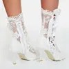 Nowe vintage europejskie i amerykańskie buty ślubne Hollow Bandage High Heels Sensory Spring Buty ślubne dla kobiet boot199r