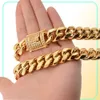 818 mm breiter Edelstahl Kubaner Miami -Ketten Halsketten CZ Zirkon Schloss Große schwere Goldkette für Männer Hip Hop Rock Schmuck 4382321